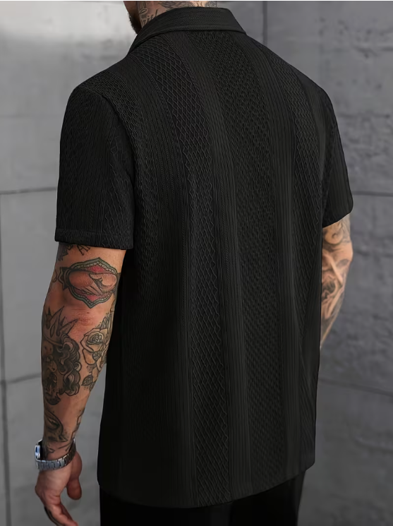 Camisa de manga corta tejida de color sólido